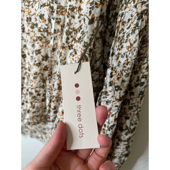 NWT Three Dot Floral Flowy Blouse with Cami Size Large - Picture 4 of 8
